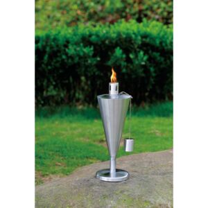 Living Accents Stainless Steel Durable and Elegant Cone Garden Torch Silver 8.8 x 27cm GF-206